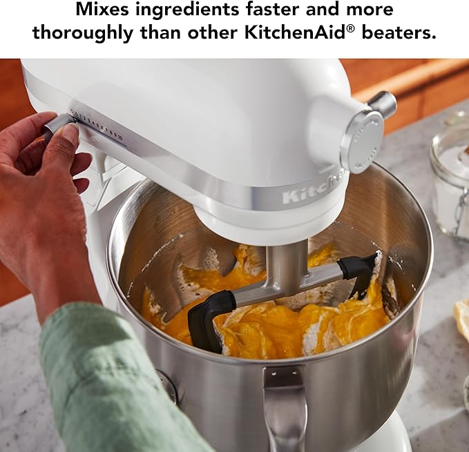 KitchenAid KDF7B Double Flex Edge Beater for Select Bowl-Lift Stand Mixers, Silver & Pastry Tilt Head Stand Mixer Beater Attachment, Silver