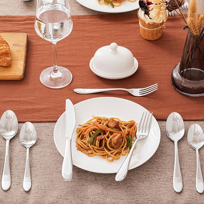 KINGSTONE 40-Piece Silverware Set for 8,18/10 Premium Stainless Steel Flatware Set, for Home, Restaurant, Wedding and Party Use, Mirror-Polished Cutlery Set, Dishwasher Safe