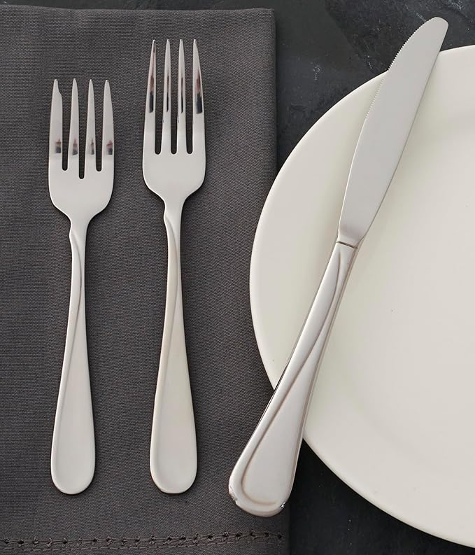 Oneida Silverware Set For 4, Flight Everyday Dinner Knives Flatware Set of 4, Stainless Steel Cutlery Sets, Dishwasher Safe Utensils, Utensil Sets, Butter Knife, 4-Piece Dinner Knife (Silver, 4 Piece)