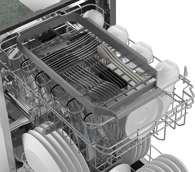 Sharp SDW4523MS 18-Inch Built-In Dishwasher, Stainless Steel, 47 dB, Third Rack, 8 Place Settings, 6 Wash Cycles