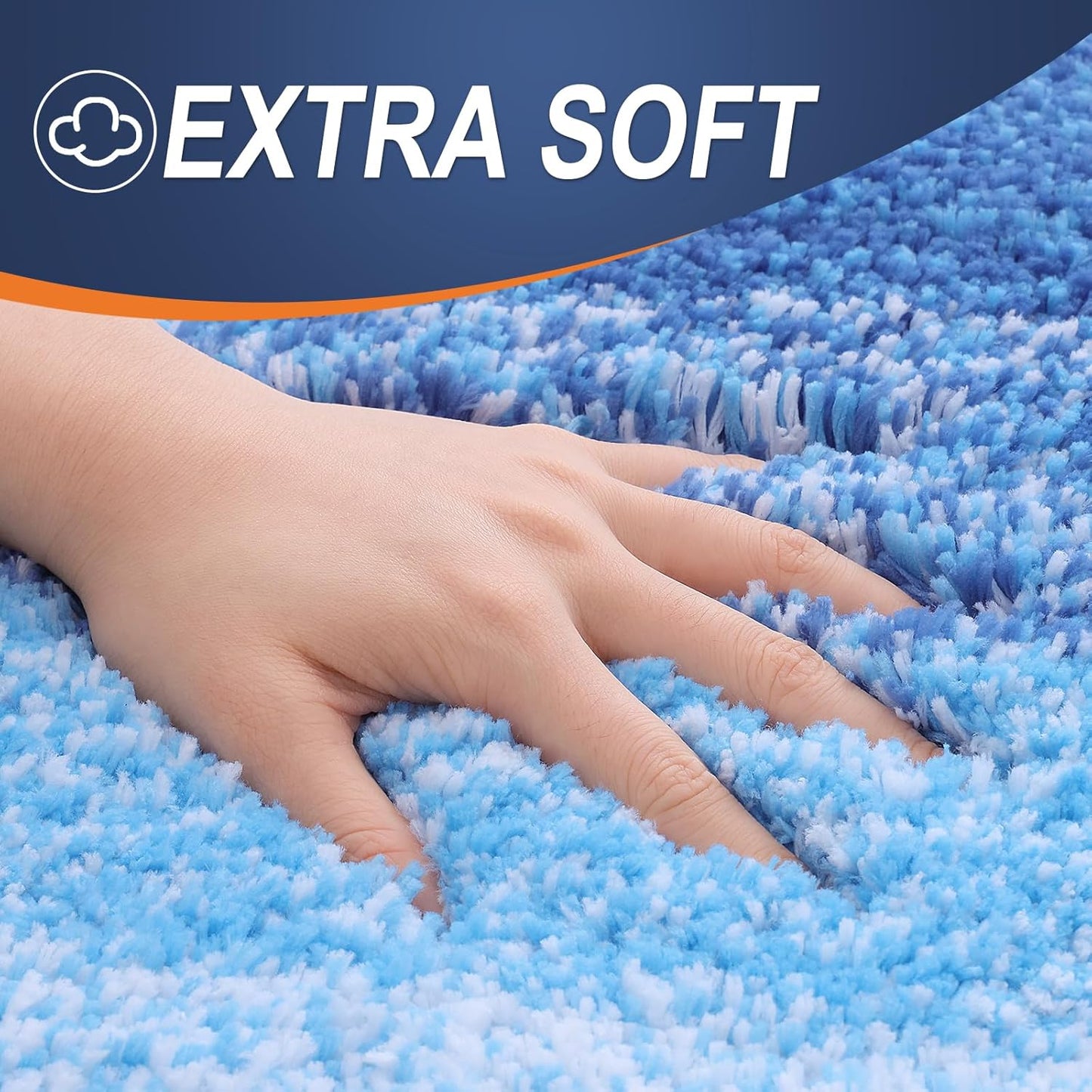 OLANLY Bathroom Runner Rugs 59x24, Extra Soft Absorbent Microfiber Bath Rugs, Rubber Backing, Quick Dry, Washable Bath Mats for Bathroom Floor, Tub and Shower, Home Decor Accessories, Light Royal Blue