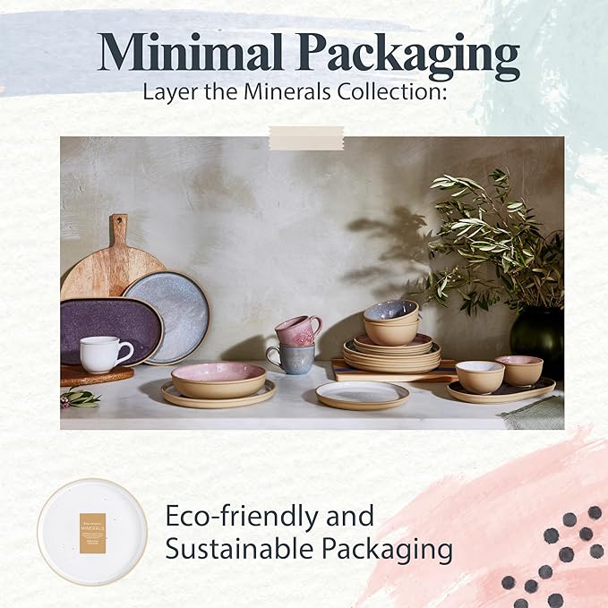 Portmeirion Minerals 10.5" Dinner Plate, Moonstone - Contemporary Stoneware Platter, Durable & Stylish for Dining, Microwave & Dishwasher Safe - Ideal for Kitchen Entertainment, Made in Portugal