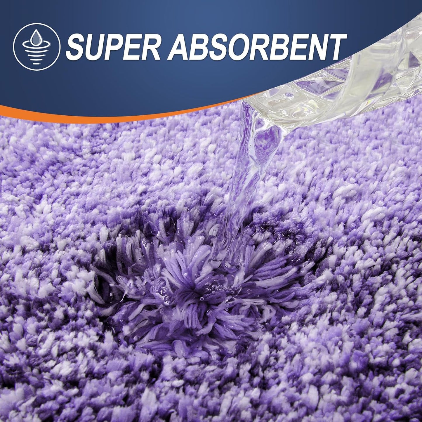 OLANLY Luxury Toilet Rugs U-Shaped 24x20, Extra Soft and Absorbent Microfiber Bathroom Rugs, Non-Slip Plush Shaggy Bath Mat, Machine Wash Dry, Contour Bathroom Mats for Toilet Base, Violet