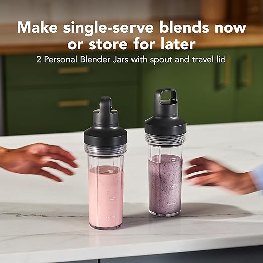 KitchenAid Pure Power Blender with 2 Personal Blending Jars, 1700 Watt Peak Power*, KSB2078, Black Matte