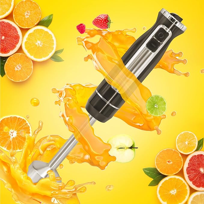 PowerLix Powerful Handheld Milk Frother With Stand Battery Operated Foam Maker Frother Wand For Coffee (A Black) (Hand Blender Set)