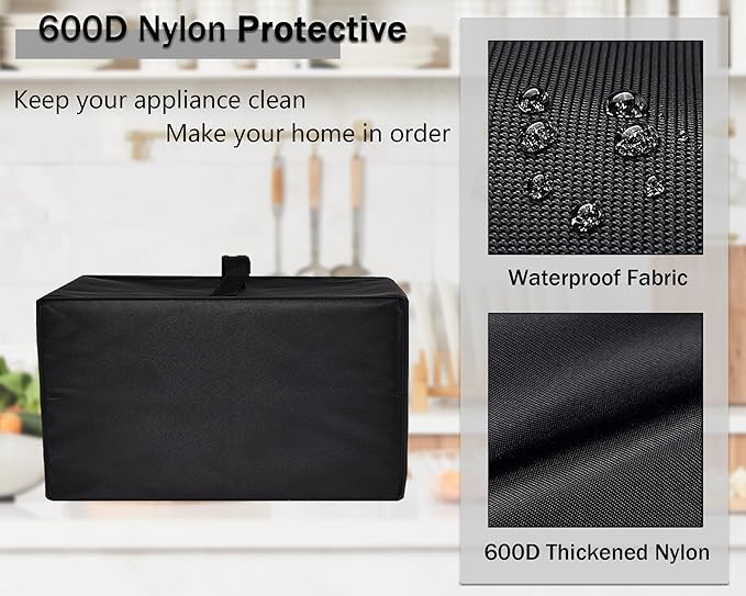 Toaster Cover Heavy Duty Heat-Resistant Waterproof Protective Cover Case Compatible with Mueller UltraToast Toaster 4 Slice MT-110ss/Elite Gourmet ECT-3100 Long Slot 4 SliceToaster (Black)