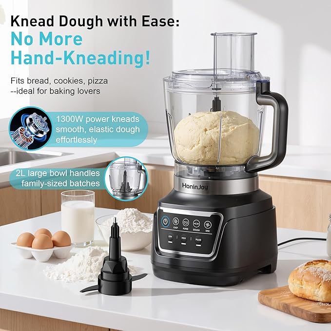 All-in-One Blender & Food Processor, 10-in-1 Professional Blender for Smoothies, Ice Crushing, Dough Making, Chopping, Grinding, Slicing & Shredding, Dishwasher Safe for Kitchen & Home Use