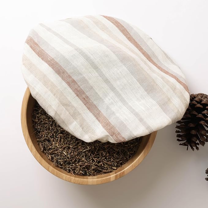 100% Linen Bowl Covers Reusable For Bread Proofing, 4 Pcs Elastic Cloth Fabric Colorful Stripe Bowl Covers, 5.9*7.9*9.8*11.8 Inches, Colorful 4