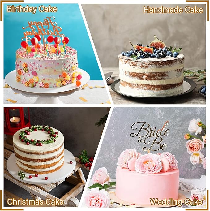 P&P CHEF 8 Inch Cake Pans Set, Round Baking Pan Stainless Steel Layer Birthday Wedding Cake Oven Pans, Non Toxic & Heavy Duty, Deep Side & Mirror Finish, Dishwasher Safe, (3Pcs)