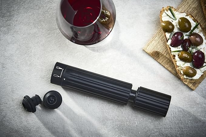 Dual Function Preservation Pump for Wine & Sparkling, manual, made of ABS, black, 20 cm - 7.75 in