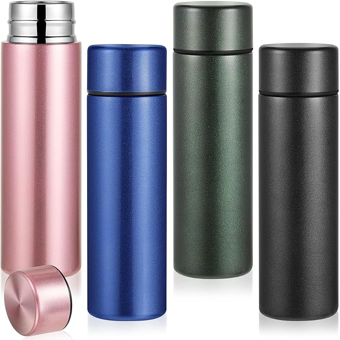 Irenare 5oz Mini Water Bottle Mini Insulated Stainless Steel Bottle Purse Water Bottle Cute Leak Proof Flask Keeps Drink Cold and Hot for Purse Women(Colorful,4 Pieces)