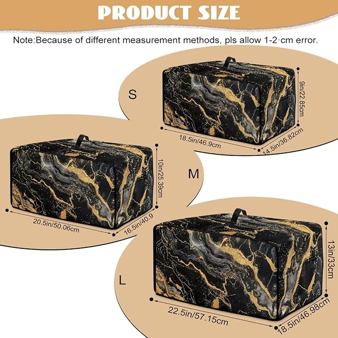 Air Fryer Toaster Oven Dust Cover Dustproof Modern Design Convection Oven Cover with Side Pockets for Small Kitchen Appliances, S, 14.5 x 18.5 x 9 Inches, Black Gold Marble