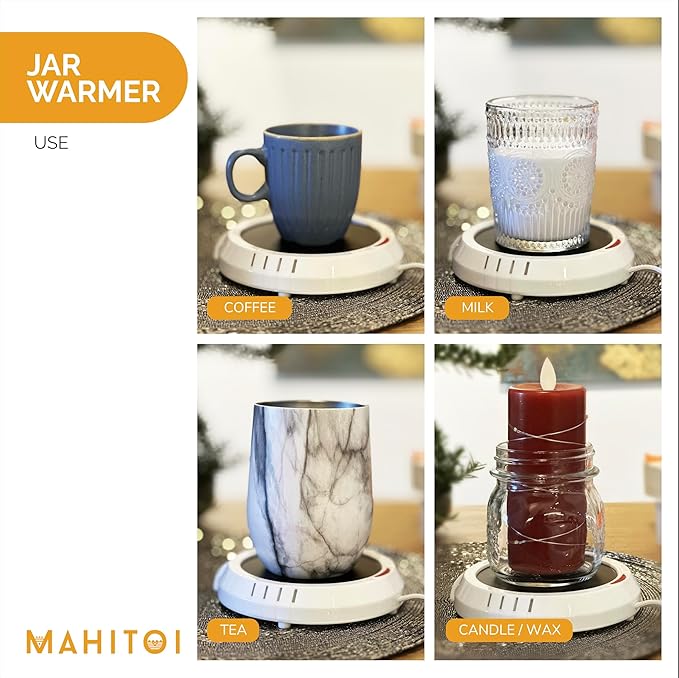 Durable Heavy Portable Large Warmer Safe Plate for Candle Jar & Mug Warmer, Space Black Pack