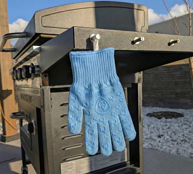 Grill Armor Oven Gloves with Fingers – Extra Long Cuff, 932°F Heat, Fire & Cut Resistant Mitts for BBQ, Grill, Cooking, Grilling, Baking & Smoker
