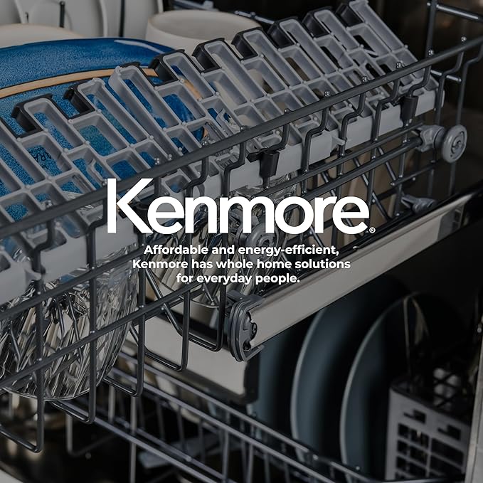 Kenmore 24" Built-In Dishwasher - Quiet Tub with TurboDry, Leak, & SmartWash Soil Detection - 15 Place Settings - 49 DBA - ENERGY STAR Certified - Black
