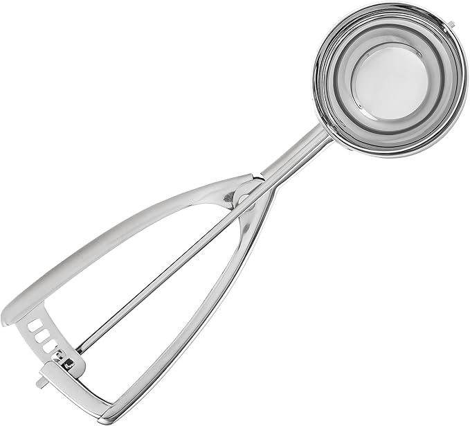 Jenaluca Extra Large Ice Cream Scoop - 1/3 Cup Disher Size #12 stainless steel scooper for food, cupcake batter & icecream