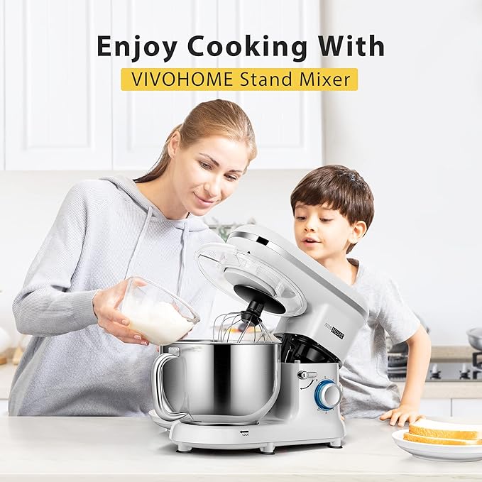 VIVOHOME 21 Qt Air Fryer Toaster Oven Combo, 8-in-1 Convection Oven Countertop with Rotisserie and Dehydrator with VIVOHOME Stand Mixer, 660W 10 Speed 6 Quart Tilt-Head Kitchen Electric Food Mixer