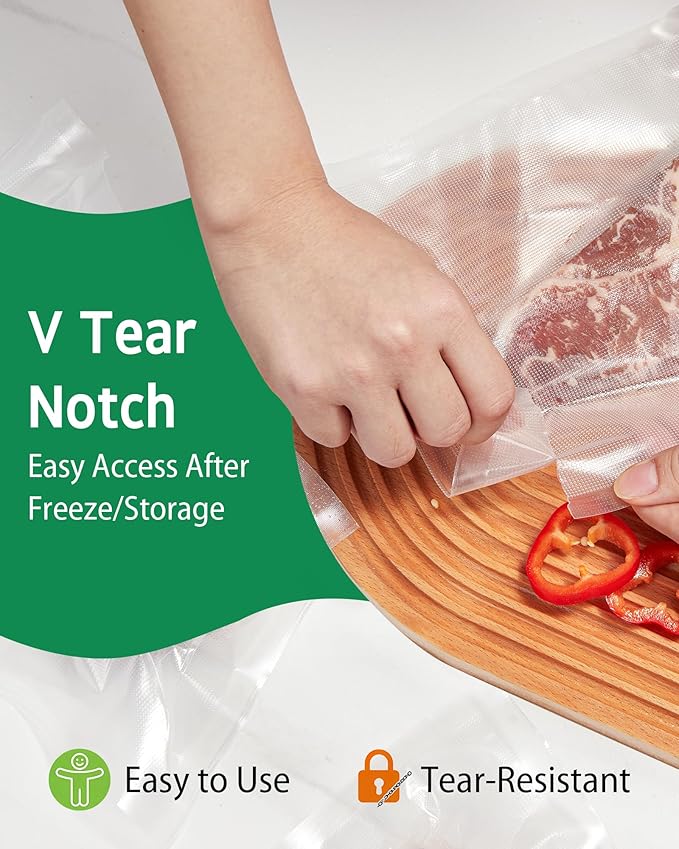 Syntus 100 Count Vacuum Sealer Bags Gallon 11 x 16 inch for Seal a Meal, Commercial Grade BPA Free Heavy Duty Precut Seal Bags, Food Vac Bags for Storage, Meal Prep or Sous Vide