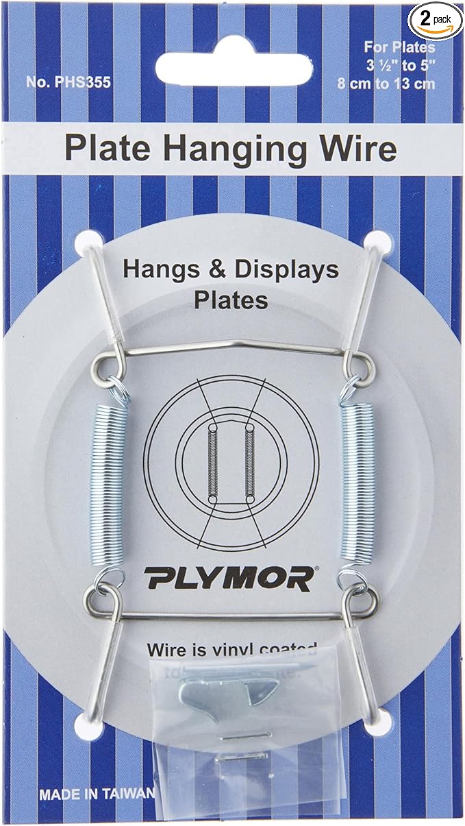 Plymor Stainless Steel Wall Mountable Plate Hanger, 3.125" H x 1.75" W x 0.5" D (For Plates 3.5" - 5"), Pack of 2