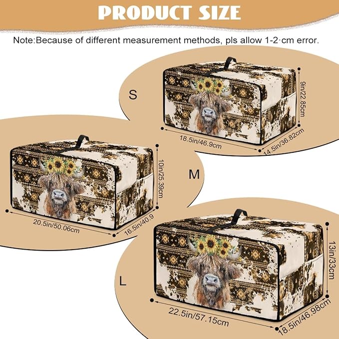 Convection Toaster Oven Cover with Pockets, Easy to Clean, Smart Microwave Baking Oven Dust Cover for Countertop, S, Aztec Highland Cow Sunflower Tribal Pattern