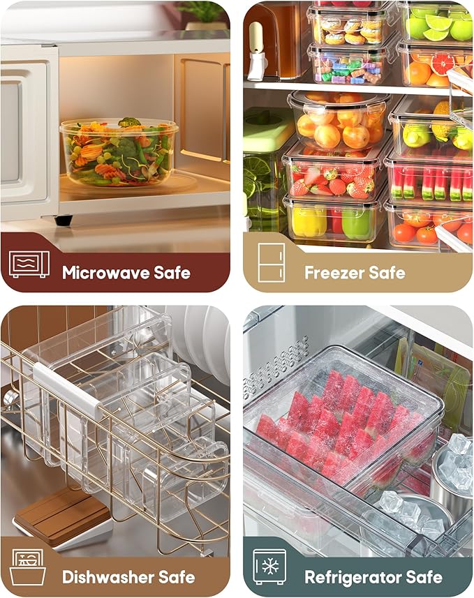 60 PCS Food Storage Containers with Lids Airtight, (30 Lids & 30 Containers) Leak proof Containers Set for Kitchen, Meal Prep, BPA-Free, PVC-Free Plastic, Microwave/Dishwasher Safe, Extra Labels & Pen