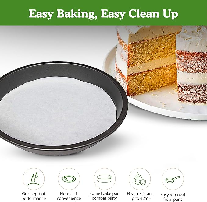 Regency Wraps Parchment Paper Circles For Round Cake Pans, Greaseproof Liners for Non-Stick Baking, 9" (Pack of 1000), White