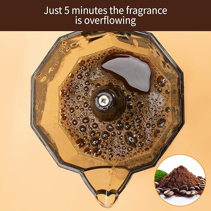 LAOION 6 Cup Manual Espresso Maker, Small Espresso Machines for Home, Cuban Coffee Maker with Detachable Base & Overheat Protection,Cafeteras Electricas Modernas Moka Pot, Greca Electrica De Cafe Gift