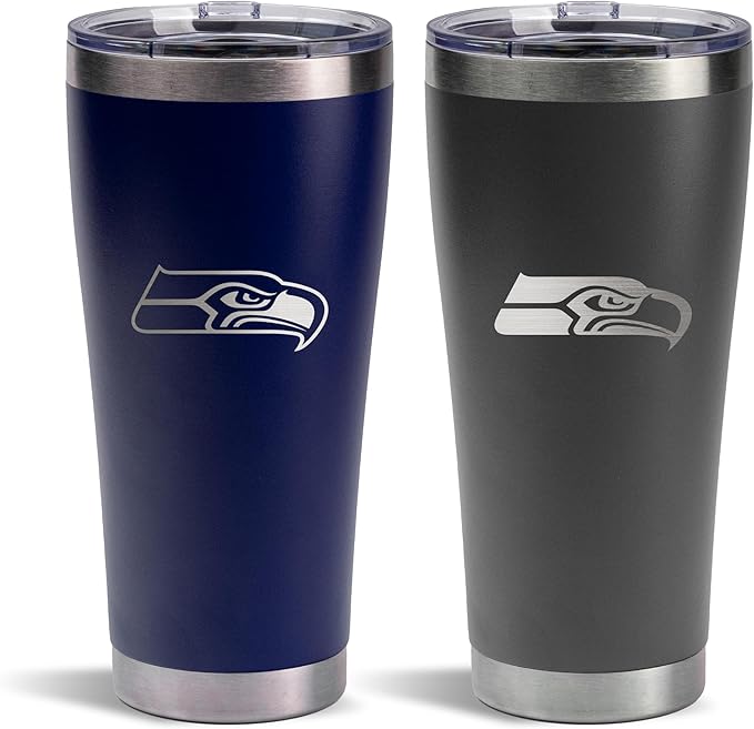The Memory Company Officially Licenced NFL 30OZ Tumbler Set - 2-Pack Home & Away Stainless Steel Insulated Tumblers with Straws, Double Wall Vacuum Sealed Football Fan Drinkware