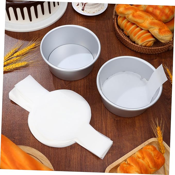 Cabilock Round Cake Molds Set with Parchment Liners Non-stick Detachable Bottom Baking Tins for Cheesecakes Mousses and Fruit Cakes High Temperature Resistant Baking Included