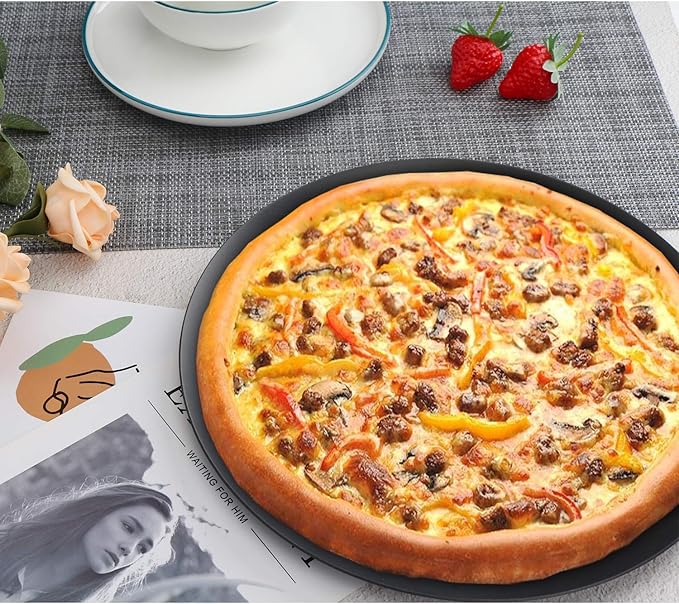 Beasea Pizza Pan 14 Inch, Perforated Pizza Pans with Holes, Heavy Duty Aluminum Alloy Round Pizza Crisper Pan Pizza Baking Tray Bakeware for Home Restaurant Kitchen