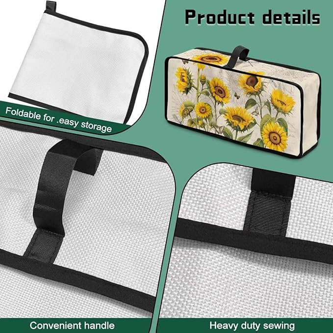 Toaster Cover 2 Slice Sunflower Beige Cover for 2 Slice Slim Toaster, Dustproof Small Appliance Covers Protects from Dust & Spills Kitchen Appliance Protector
