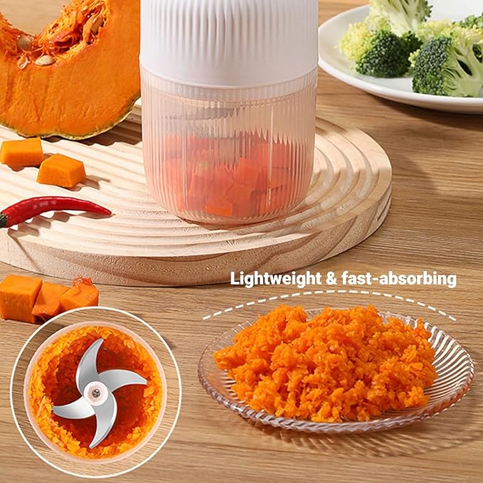 2026 New Electric Garlic Chopper, Mini Portable Veggie Chopper, Small Cordless Garlic Choppers Mincer, USB Rechargeable, 350ML Electric Mini Veggie Cutter for Onion, Garlic, Chili, Ginger (Blue)