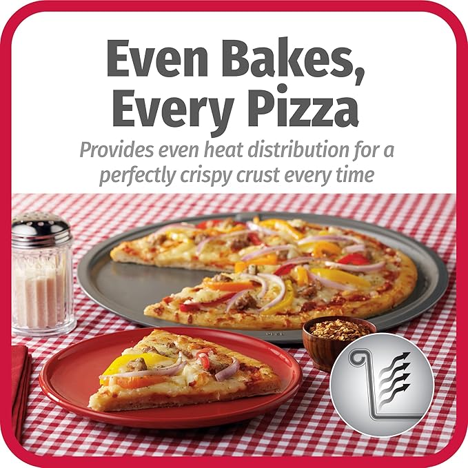GoodCook Everyday Nonstick Steel Pizza Pan, 12", Gray (Pack of 2)