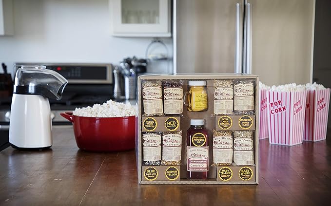 Amish Country Popcorn | 8-4 oz Bags | Stovetop Popping Sampler Pack with Canola Oil and BallPark ButterSalt | Old Fashioned, Non-GMO and Gluten Free (Stovetop Sampler - 8-4 oz Bags)