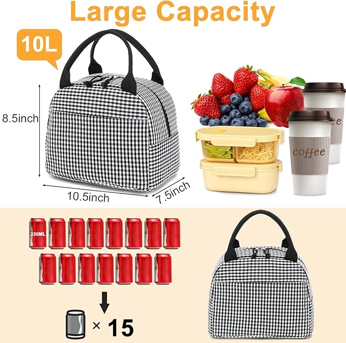 Bluboon Lunch Box for Women Cute Lunch Bag Reusable Insulated Lunch Bags Large Capacity Lunchbox Cooler for Work Picnic or Travel