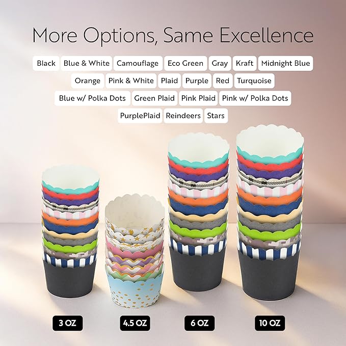 Restaurantware Panificio Premium 3 oz Kraft Paper Mini Baking Cup: Paper Baking Cups Perfect for Muffins Cupcakes or Mini Snacks - Scalloped - Disposable and Recyclable - 200ct Box