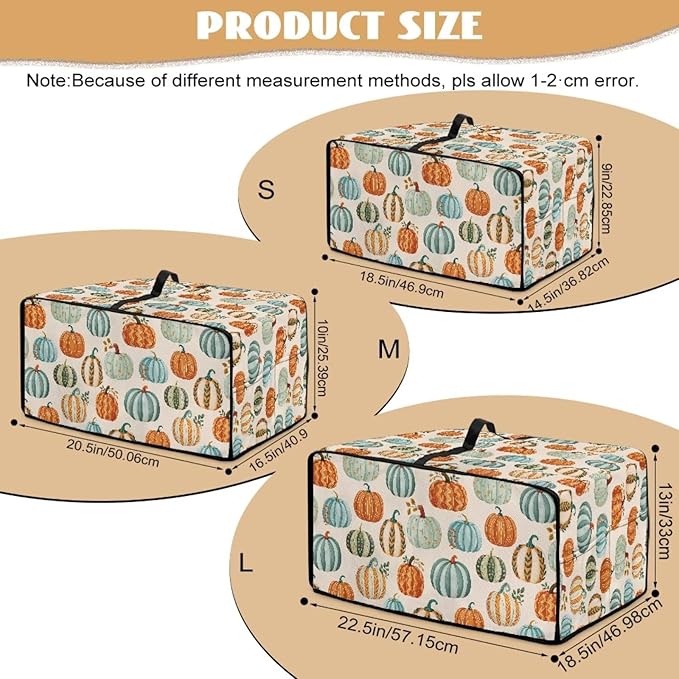Toaster Oven Dust Cover Dustproof Smart Oven Air Fryer Microwave Cover with Side Pockets, Electric Appliance Protector for Kitchen, L, Pumpkin Pattern