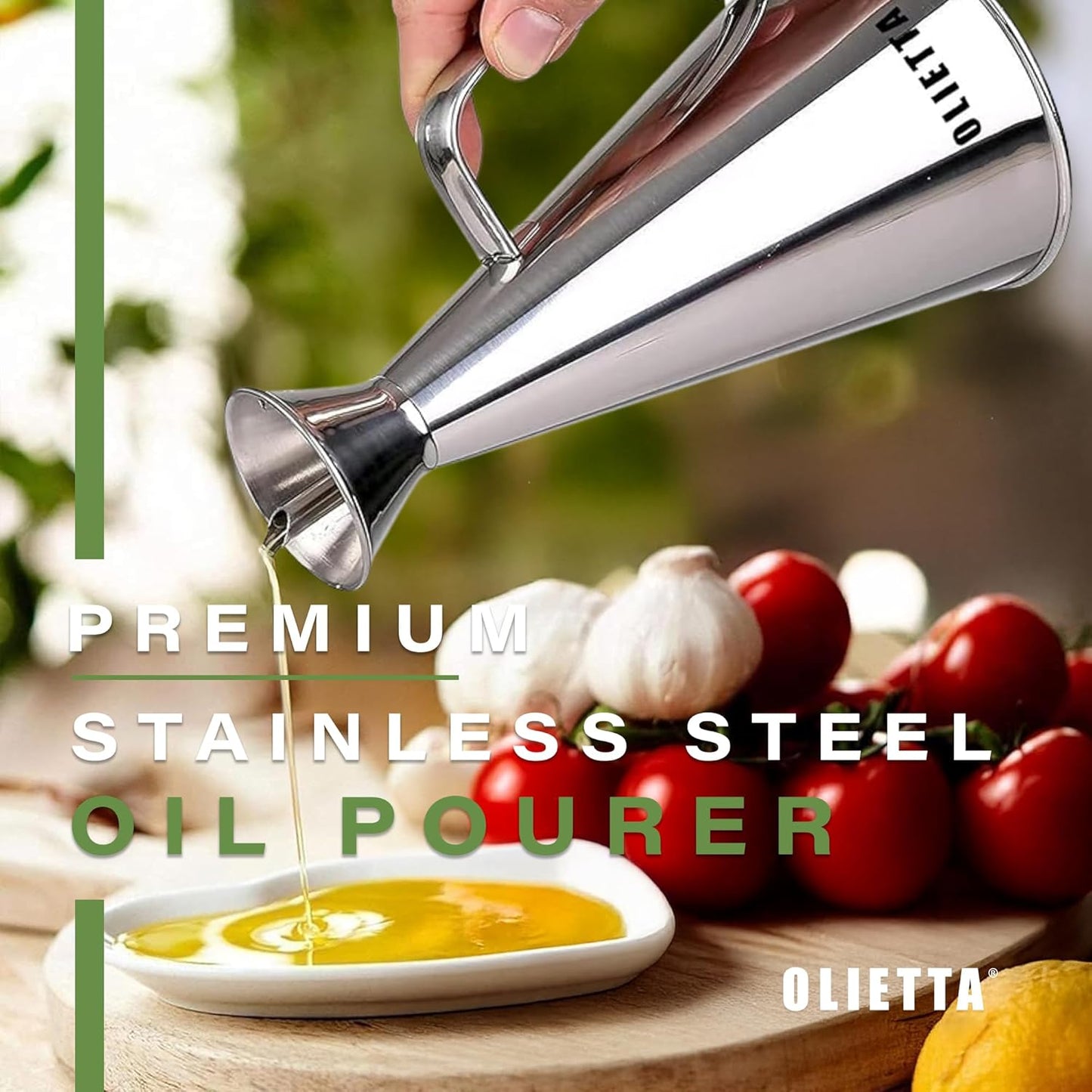 Olive Oil Dispenser Bottle Copper Stainless Steel Non Drip Leak Proof No Mess Vinegar Pourer & Kitchen Drizzler 34 oz 1000ML 1 Litre Great for Pouring & Drizzling Easy to Clean & Leakproof