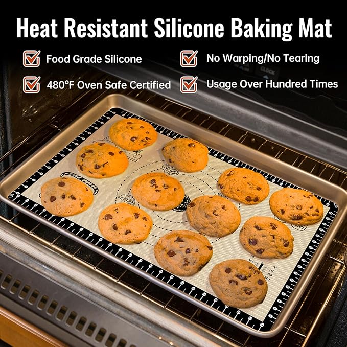 Baking Mat + Silicone Pastry Dough Mat with Measurement