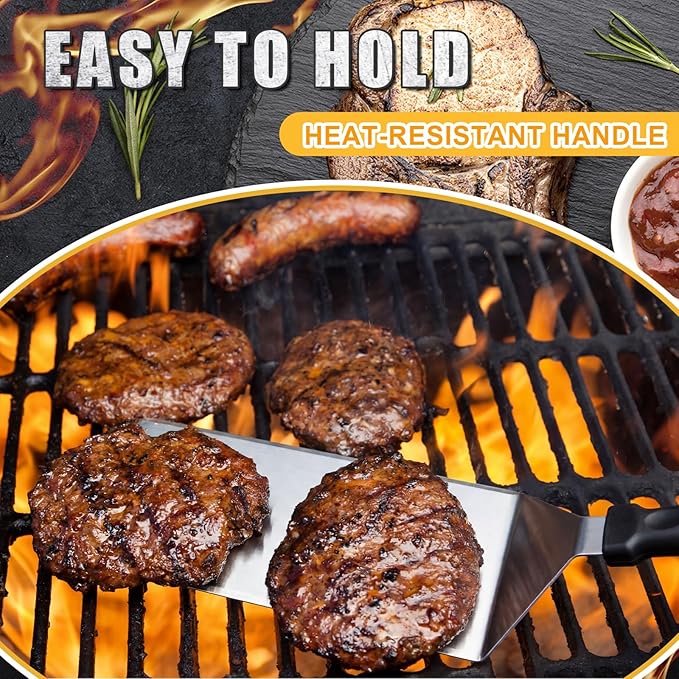 3 Pcs Smash Burger Kit 12" Cheese Melting Cover and 8.5" Burger Press with Grill Spatula Basting Cover, Stainless Steel Hamburger Turner, Melting Dome, Accessories Kit for BBQ Kitchen