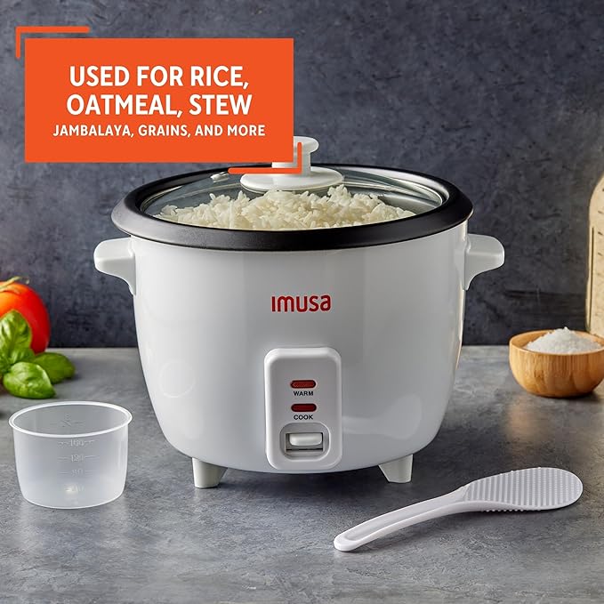 IMUSA Electric Rice Cooker 10 Cup Cooked 5 Cup Uncooked – Ceramic Nonstick Pot, Multi Cooker for Rice, Quinoa, Oatmeal, Stew – Keep Warm – Compact for Kitchen Dorm RV