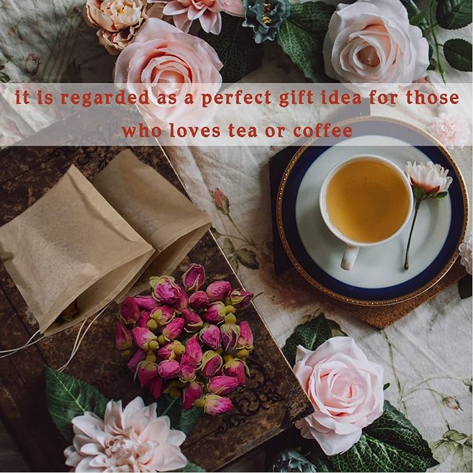 NEPAK 600 Pcs Disposable Tea Bags with Drawstring,Tea Filter Bags,Empty Tea Bags for Loose Leaf Tea(2.36 x 3.15 inch)