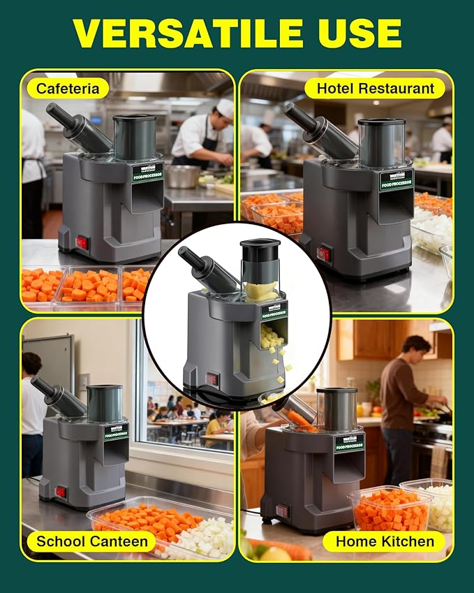 WantJoin 3 in 1 Electric Vegetable Chopper - Multifunctional Commercial Vegetable Dicer Food Fruit Processor Stainless Steel Blades for Slicing(2.5mm)