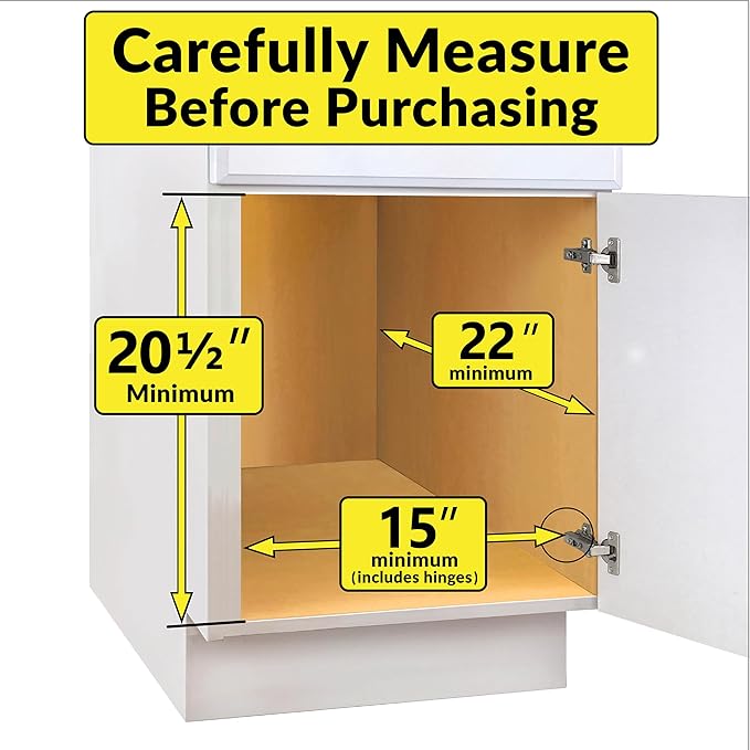 LYNK PROFESSIONAL® Double Pull Out Trash Can Under Cabinet - Under Sink Trash Can Slider - Trash Can Slide Out Drawer - Sliding Pull Out for Kitchen Garbage Bin (Trash Cans Not Included)
