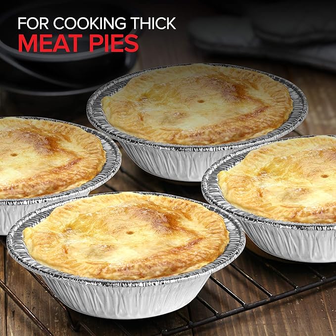 Stock Your Home 3 Inch Aluminum Foil Pie Pans (50 Count) Disposable & Recyclable Mini Pie Pans, Small Pie Tin for Baking, Cafes, and Restaurants, Durable Individual Pie Pan for Fruit Tarts, Quiche