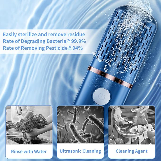Fruit and Vegetable Washing Machine, Fruit Cleaner Device,Fruit Purifier for with OH-ion Purification Technology for Cleaning Fruit,Vegetable Sold by Heyjar US Only(Blue)