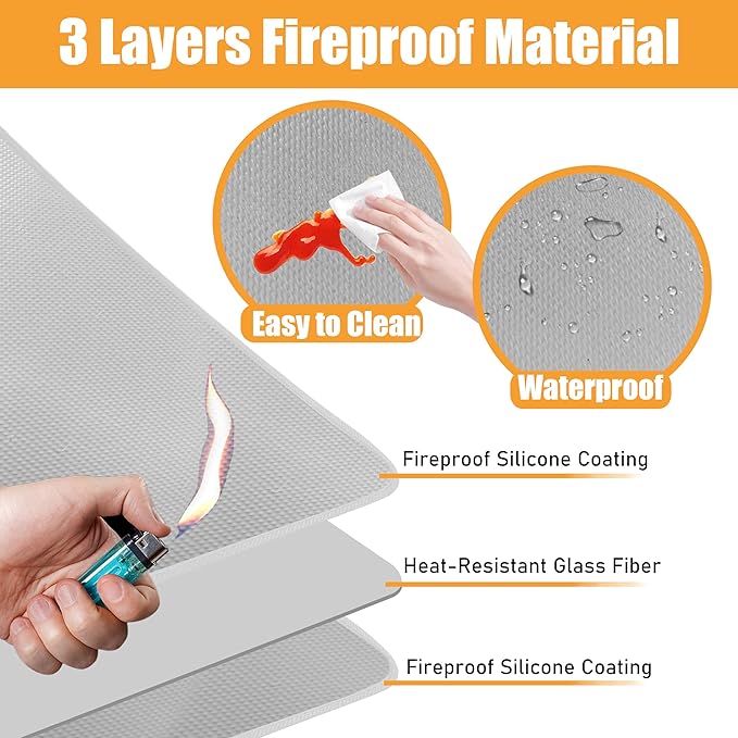 15x35in Heat Proof Mat, Long Countertop Heat Protector Hot Pads, Mat for Under Coffee Maker and Air Fryer