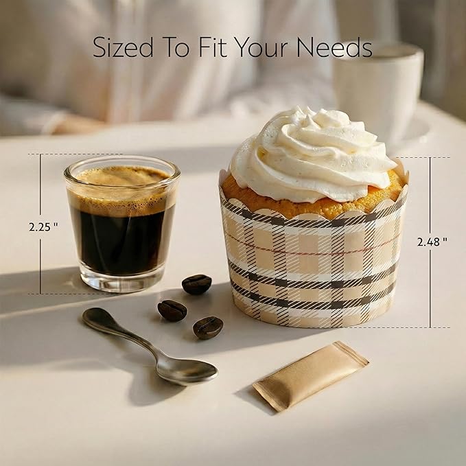 Restaurantware Baking Cups 200 Pack of 10 oz Paper Cupcake Liners Greaseproof Scalloped Oven-Safe Elegant Dessert Muffin Cups Disposable for Parties