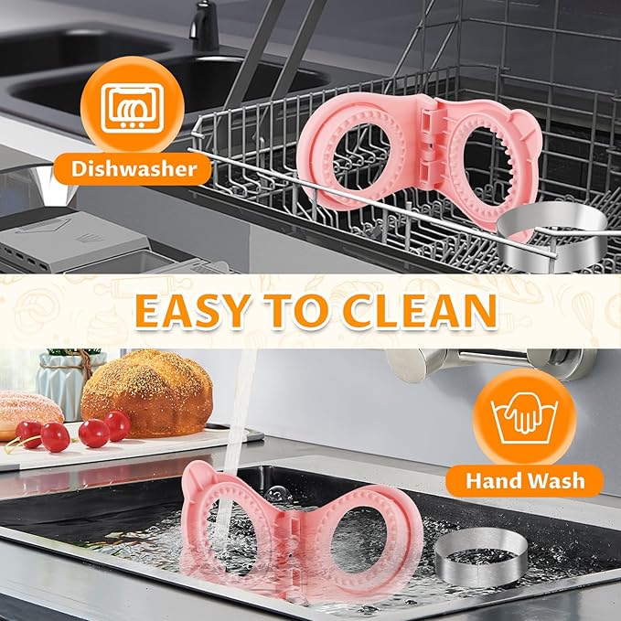 CHICHAUS Uncrustable Sandwich Maker,Sandwiches Pocket Circle Shape 3.7Inch Sandwich Cutter and Sealer,Sandwich Cutter for Kids Breakfast and lunchboxes (Pink)