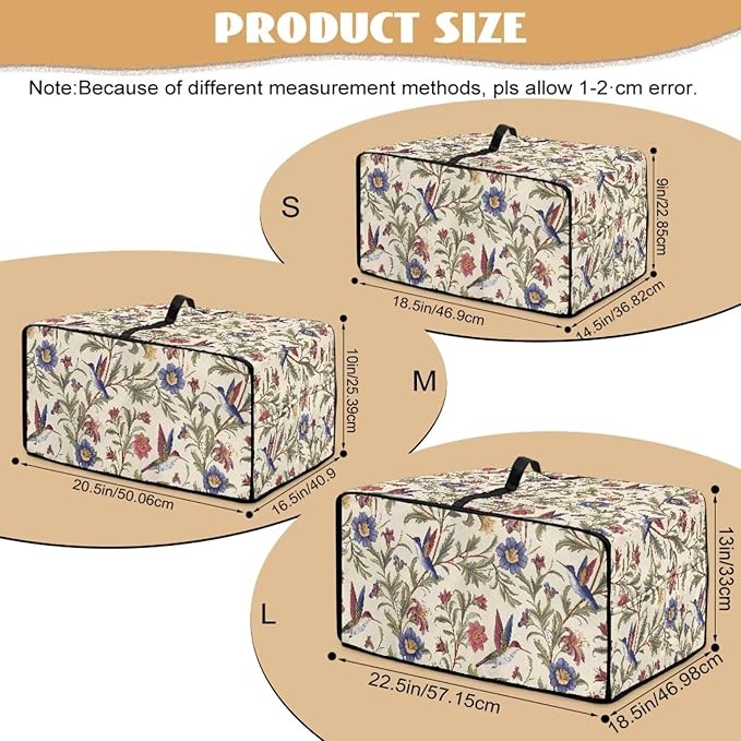 Countertop Convection Oven Cover Dust Protection Air Fryer Toaster Oven Covers for Home Kitchen Decorations 16.5 x 20.5 x 10 Inches, M, Hummingbird Floral Leaf